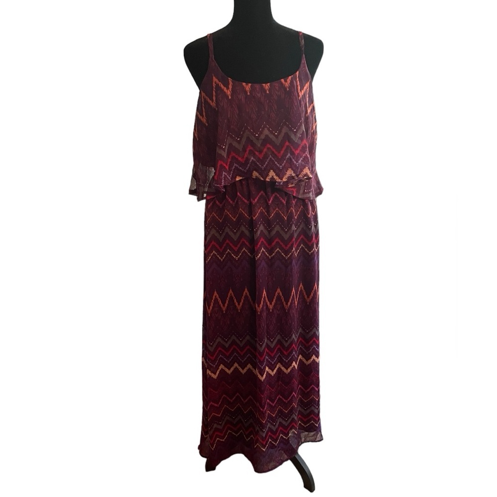 Maxi‎ dress, multicolored patterned, Blousen top, size 4-6